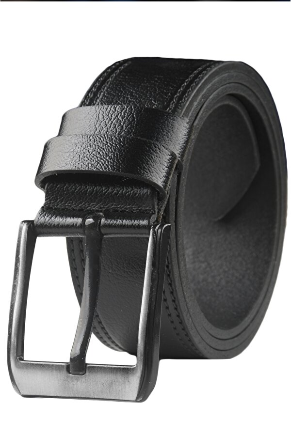 DeepSEA Siyah %100 Hakiki Deri Kot Kemeri – Kenarları Desenli – Kısaltılabilir Erkek Deri Kemer 2602666