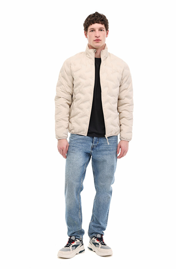 JCOWIN QUILTED COLLAR JAC Gri Erkek Mont