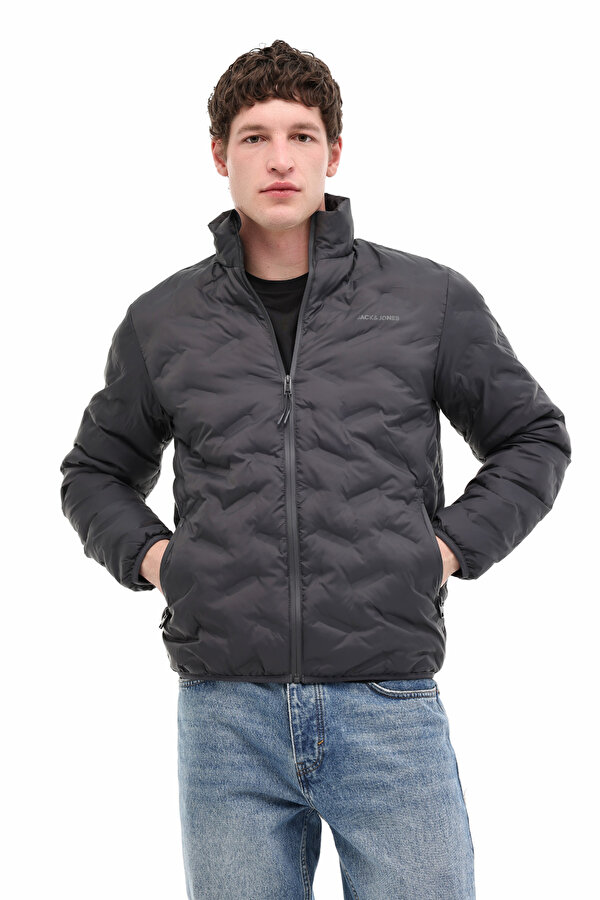 JCOWIN QUILTED COLLAR JAC Gri Erkek Mont