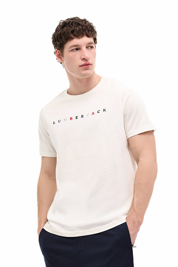 Kısa Kol T-Shirt Erkek Ekru ML MESSUS 11URBNG2022 - FLO 2. Ürüne %50 İndirim