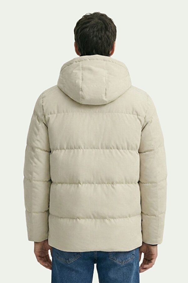 Jel Elyaf Dolgulu Kapüşonlu Şişme Erkek Mont  İçi Astarlı Kışlık Spor Mont – Cepli