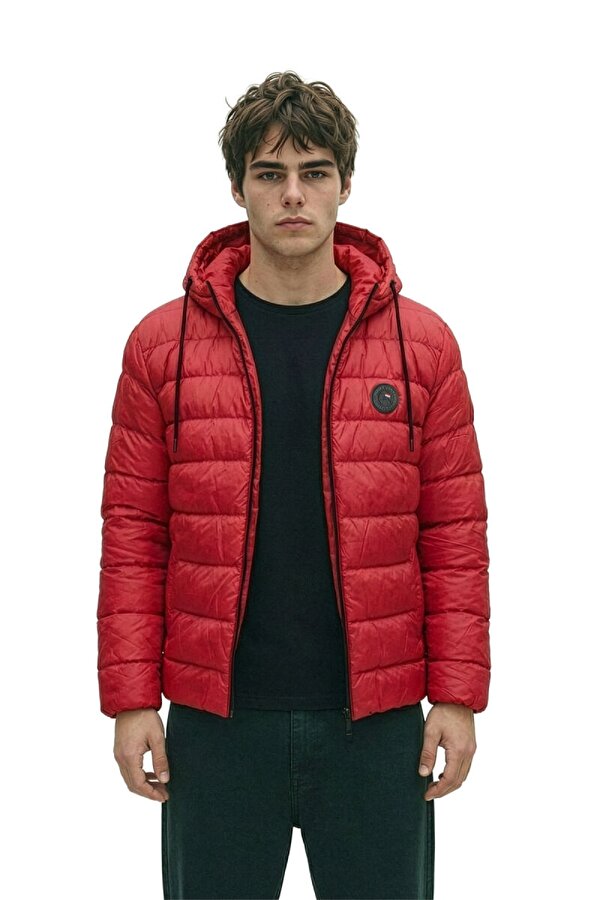 Kapüşonlu Jel Elyaf Dolgulu Su & Rüzgar Geçirmez İçi Astarlı Cepli Erkek Kışlık Mont