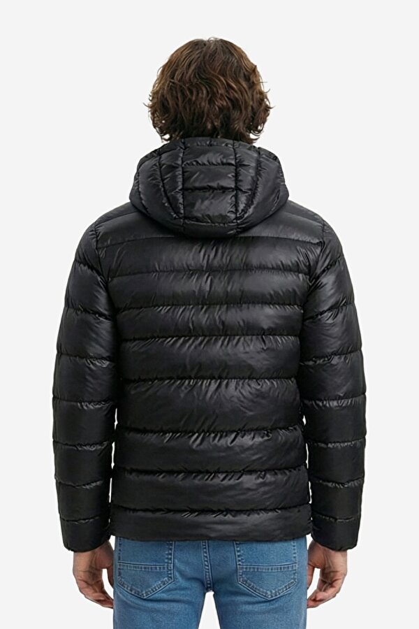 Kapüşonlu Jel Elyaf Dolgulu Su & Rüzgar Geçirmez İçi Astarlı Cepli Erkek Kışlık Mont