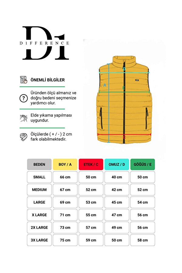 Jel Elyaf Dolgulu Su & Rüzgar Geçirmez İçi Astarlı Dik Yaka Erkek Şişme Yelek