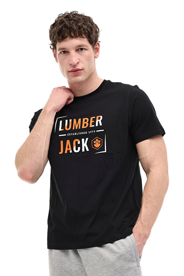 みき Lumberjack ML OKINA 11ID1-104 6FX Siyah Erkek Kısa Kol T-Shirt