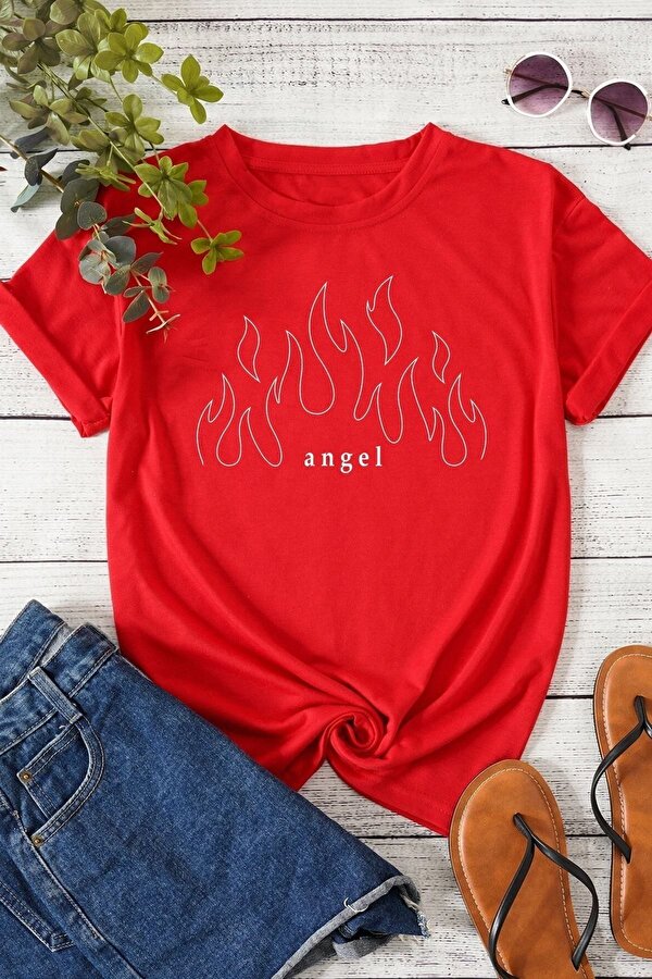 Unisex White Angel Baskılı T-shirt - 3 Al 1 Öde