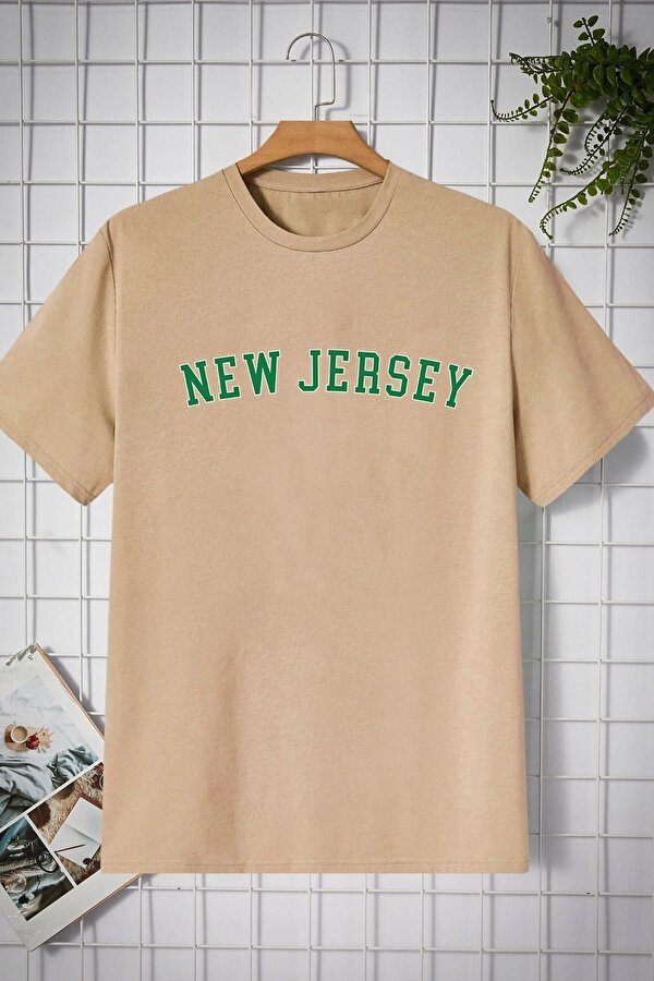 Unisex New Jersey Baskılı T-shirt - 3 Al 1 Öde