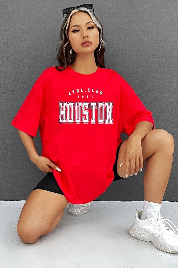 Unisex Houston Baskılı T-shirt - FLO 3 Al 1 Öde