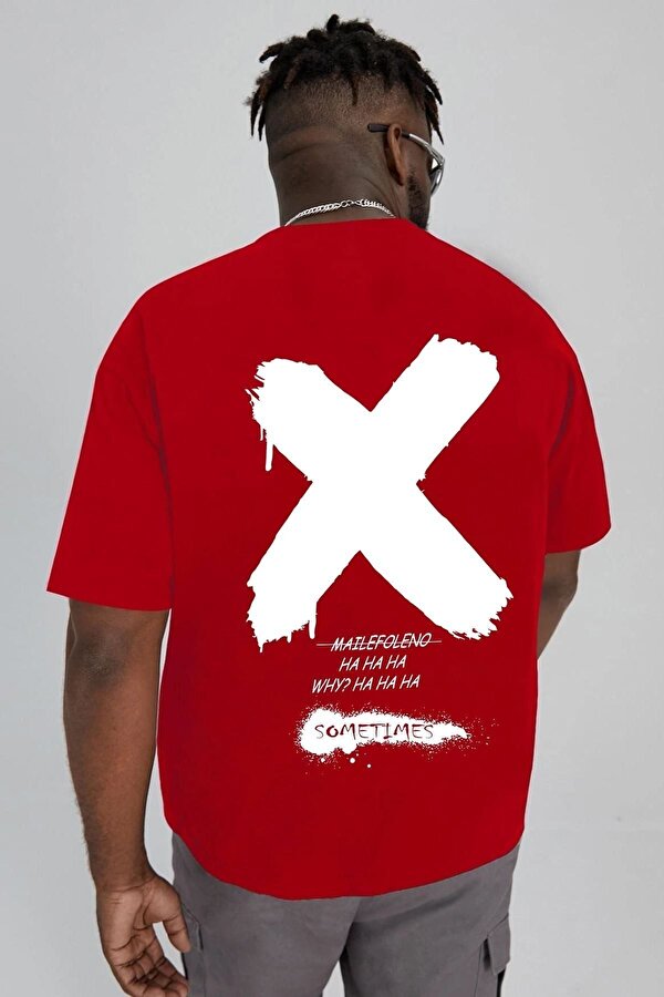 Unisex Sometimes X Baskılı T-shirt - 3 Al 1 Öde