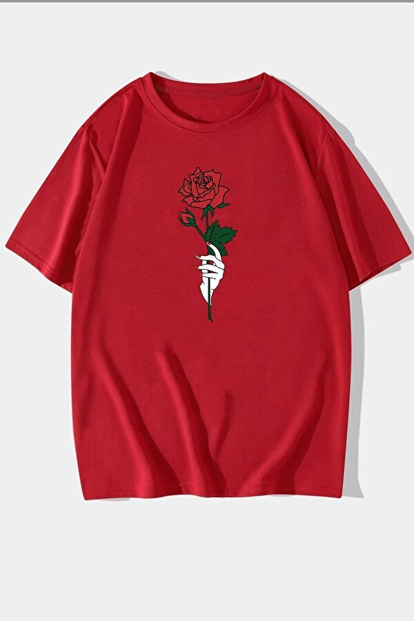 Unisex Rose Baskılı T-shirt - 3 Al 1 Öde