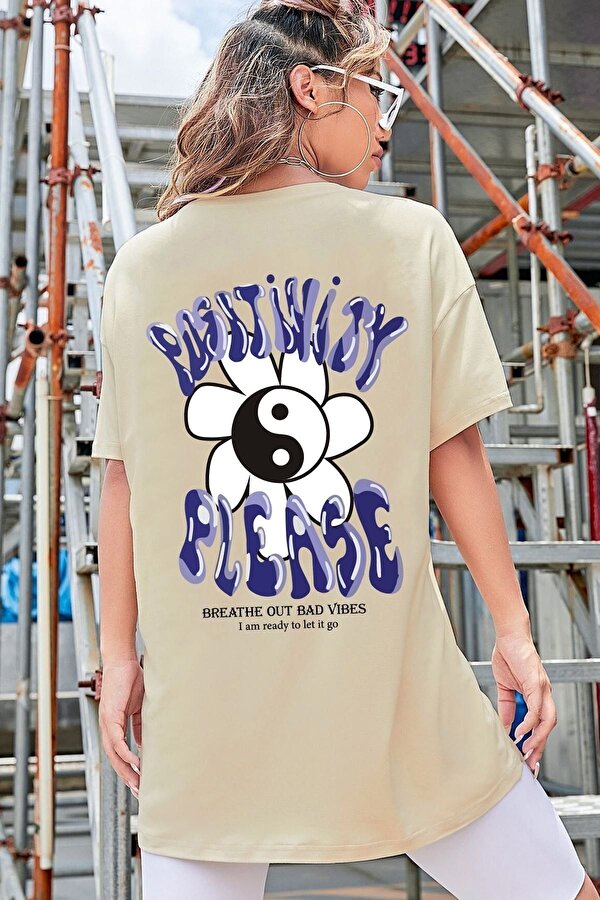 Unisex Positivity Tasarım T-shirt - 3 Al 1 Öde
