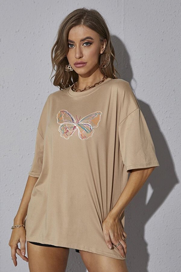 Unisex Butterfly Baskılı T-shirt - 3 Al 1 Öde