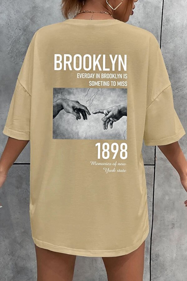 Unisex 1898 Brooklyn Baskılı T-shirt - 3 Al 1 Öde