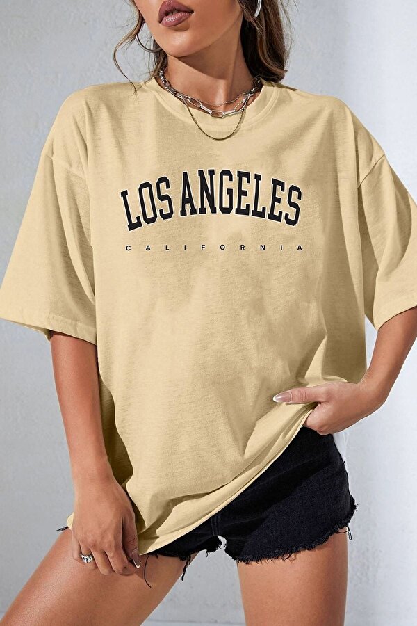 Unisex Los Angles Tasarım T-shirt - FLO 3 Al 1 Öde