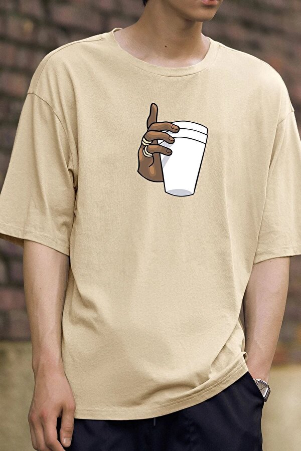 Unisex Tupac Coffee Baskılı T-shirt - 3 Al 1 Öde