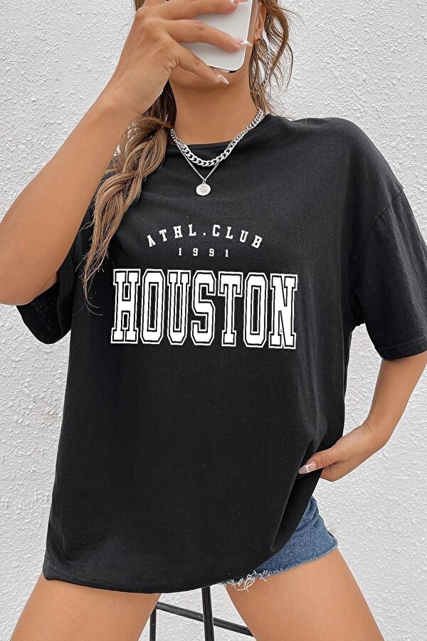 Unisex Houston Baskılı T-shirt - FLO 3 Al 1 Öde