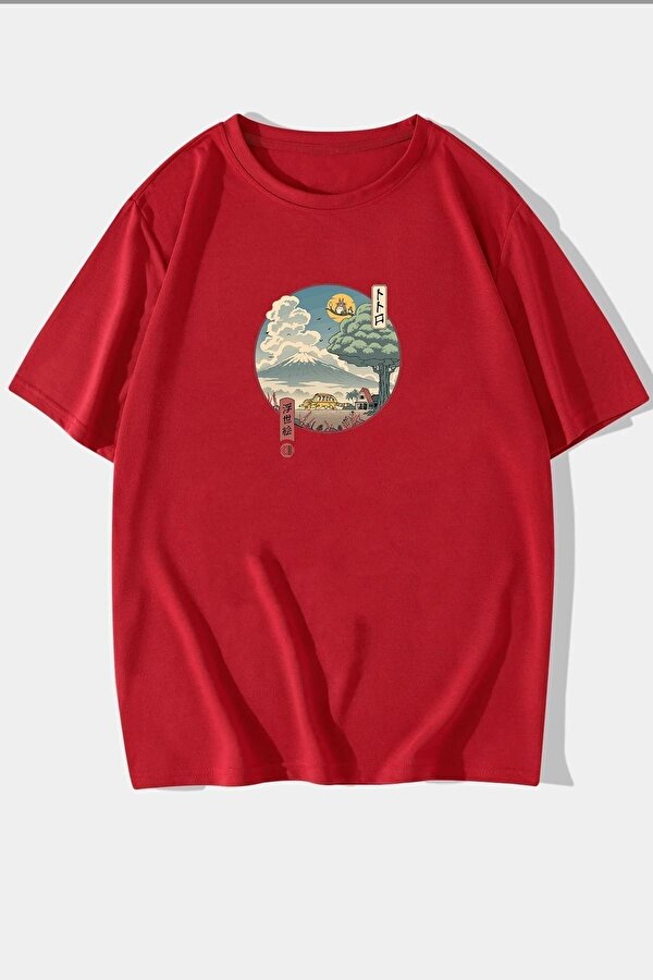 Unisex Neighbor's Ukiyo E Baskılı T-shirt - 3 Al 1 Öde