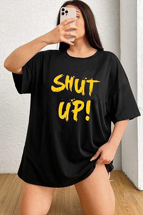 Unisex Shut Up Baskılı T-shirt - 3 Al 1 Öde