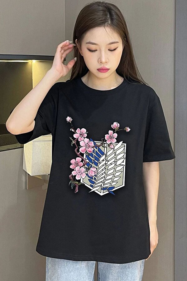 Unisex Flowers Baskılı T-shirt - 3 Al 1 Öde