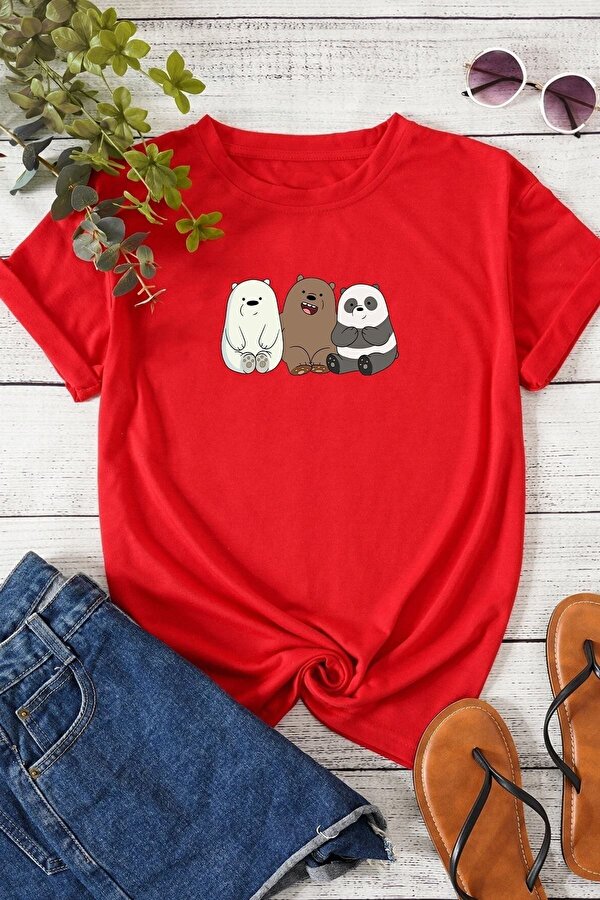 Unisex Kafadar Ayılar Tasarım Tshirt - FLO 3 Al 1 Öde