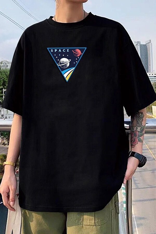 Unisex Space Baskılı T-shirt - 3 Al 1 Öde