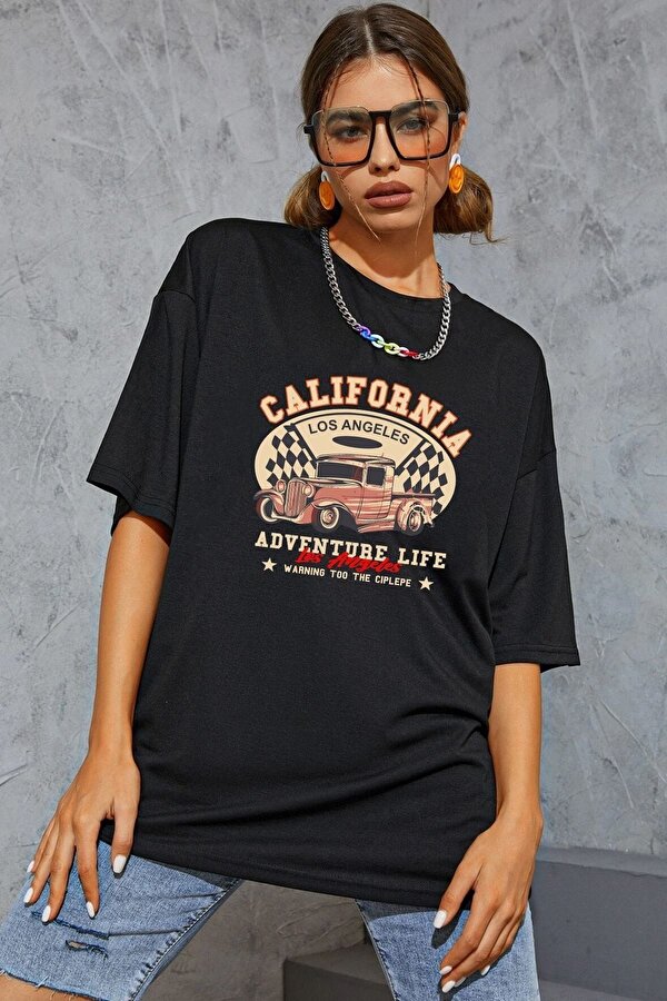 Unisex California Baskılı T-shirt - FLO 3 Al 1 Öde