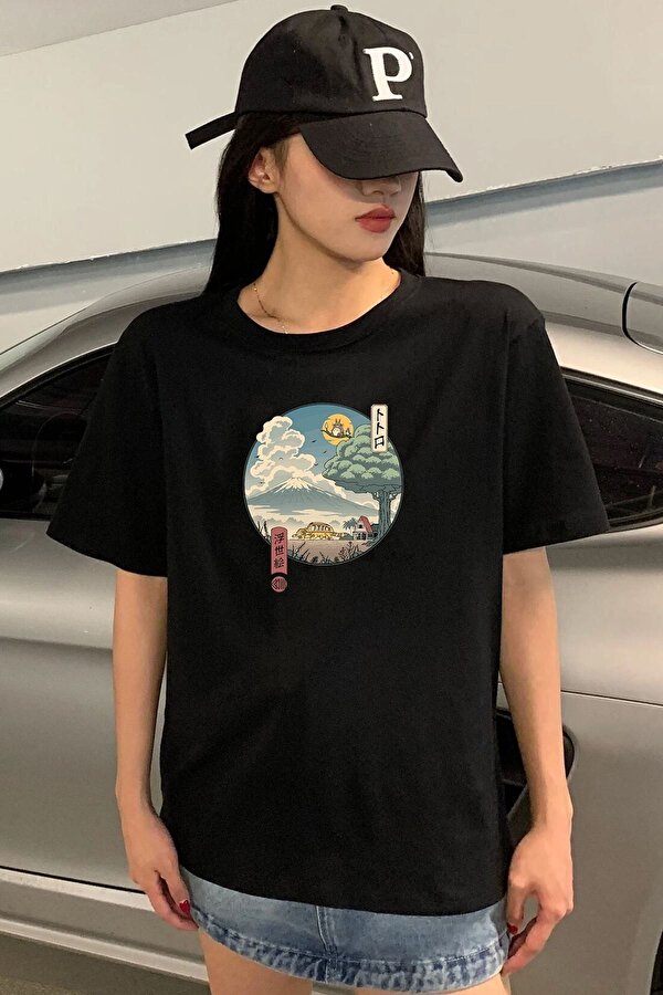 Unisex Neighbor's Ukiyo E Baskılı T-shirt - 3 Al 1 Öde