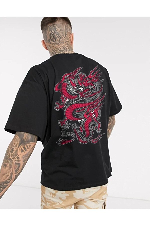 Unisex Siyah Chinesebox Tshirt - 3 Al 1 Öde