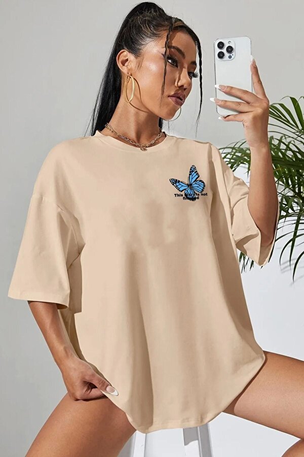 Unisex Kelebek Baskılı T-shirt - 3 Al 1 Öde