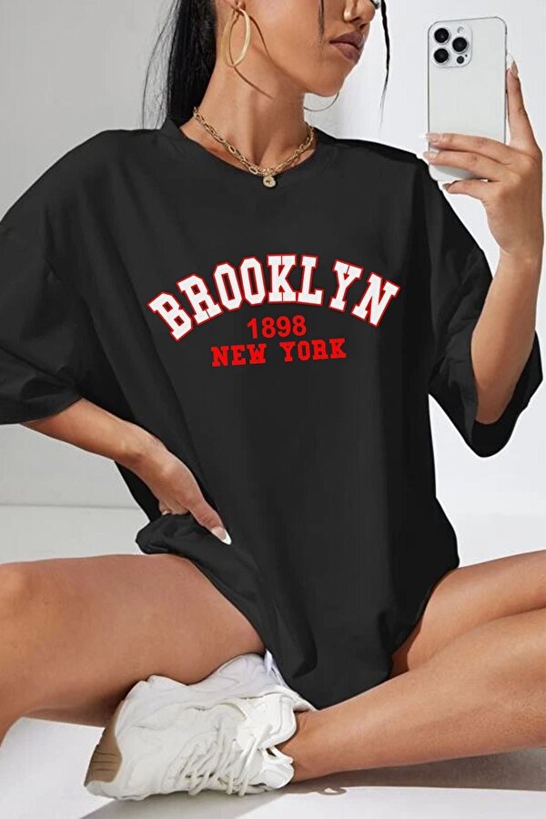Unisex Brooklyn Baskılı Tshirt - 3 Al 1 Öde