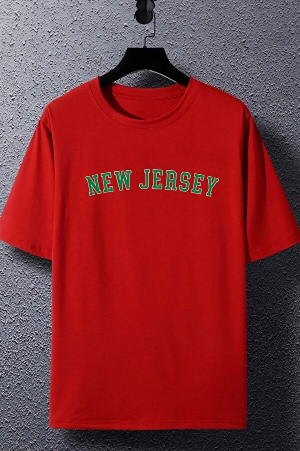 Unisex New Jersey Baskılı T-shirt - 3 Al 1 Öde