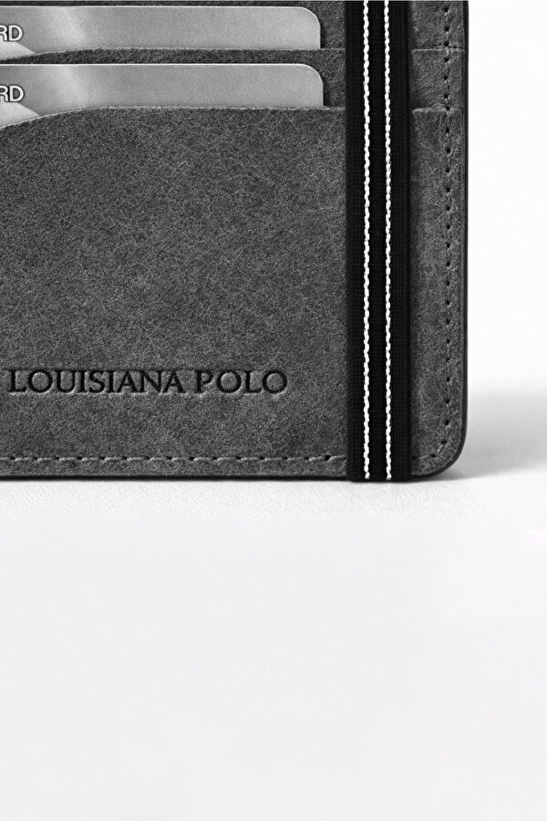 Hakiki Deri Erkek Kartlık Crazy Gri 755