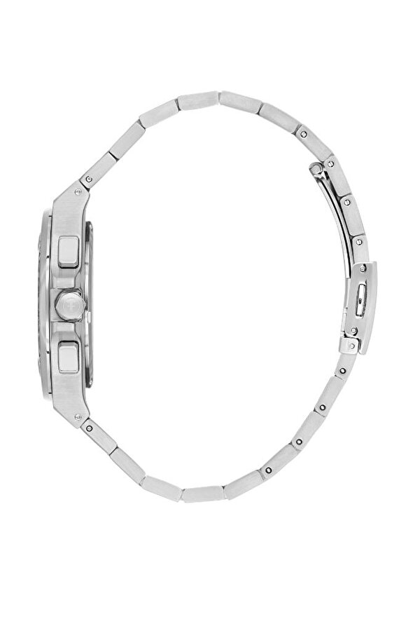 FL.1.10469-1 Fonksiyonlar Aktif Taşlı Tasarım Çelik Kasa Çelik Kordon Metalik Renk Kadın Kol Saati