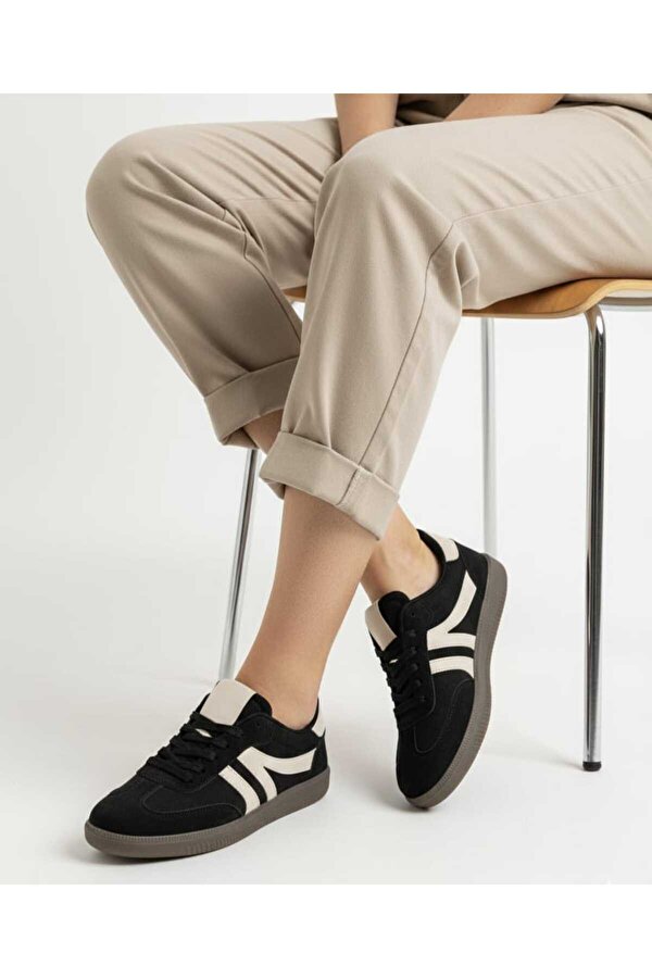 055SAM Sneaker Bağcıklı Düz Taban Spor Ayakkabı Sam Taba Süet