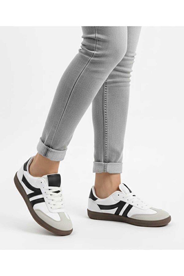 055SAM Sneaker Bağcıklı Düz Taban Spor Ayakkabı Sam Taba Süet