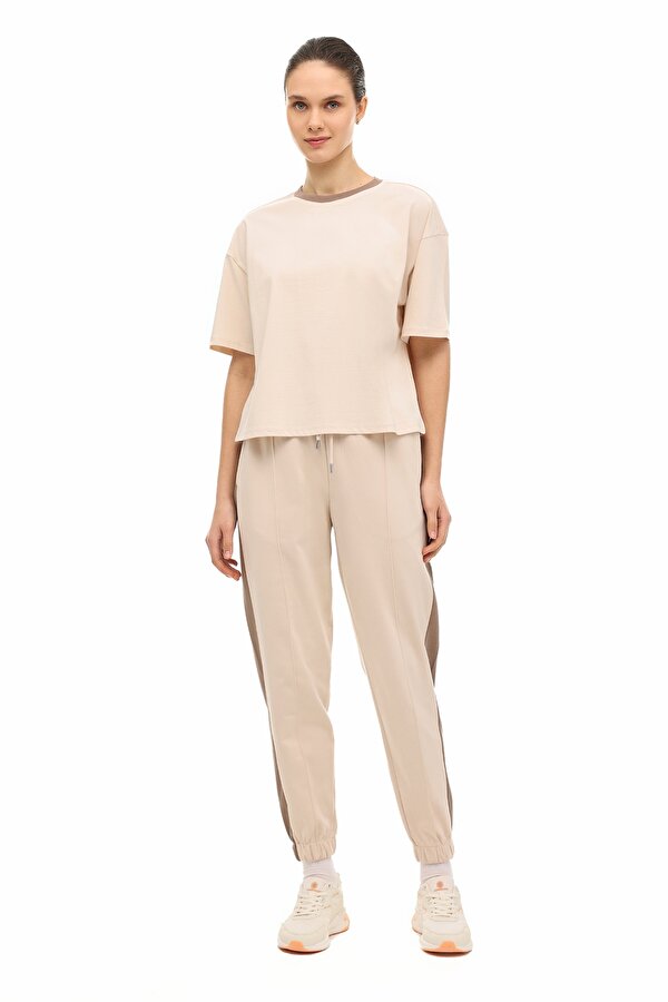 WL 11MERYBEL-TSH2 6FX BEJ Kadın Kısa Kol T-Shirt