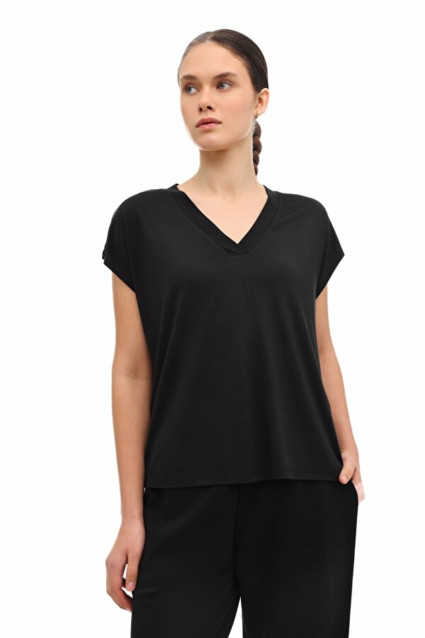 WL 11LEVEL 6FX Siyah Kadın Kısa Kol T-Shirt