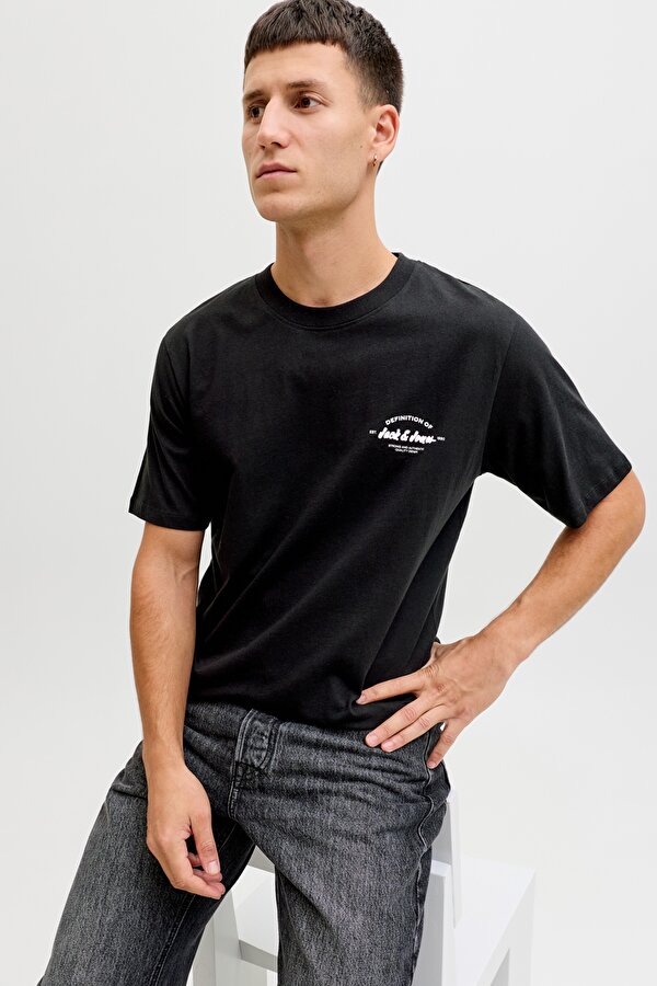 JJBRANDON TEE S Siyah Erkek Kısa Kol T-Shirt