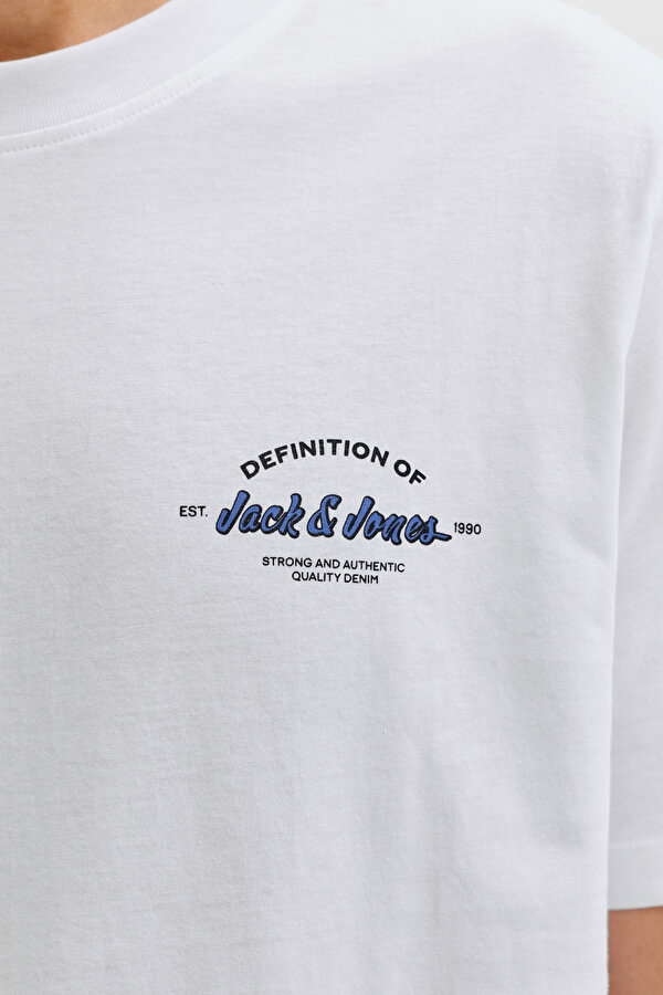JJBRANDON TEE SS Beyaz Erkek Kısa Kol T-Shirt