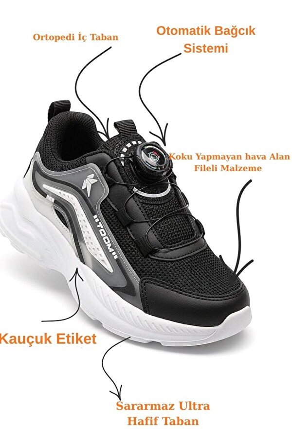 OTOMATİK BAĞCIKLI BUZ LACİVERT ÇOCUK SPOR AYAKKABI