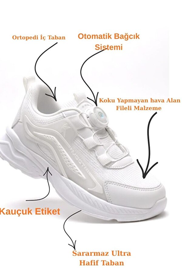 OTOMATİK BAĞCIKLI BUZ LACİVERT ÇOCUK SPOR AYAKKABI