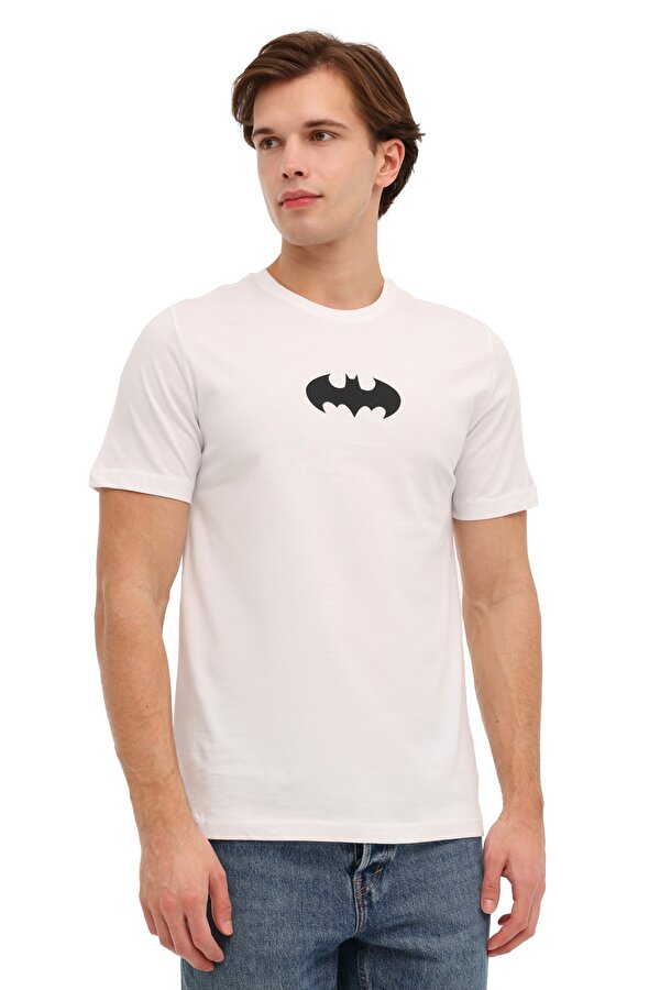 ML BATMAN-4 6FX Beyaz Erkek Kısa Kol T-Shirt - 2. Ürüne %50 İndirim