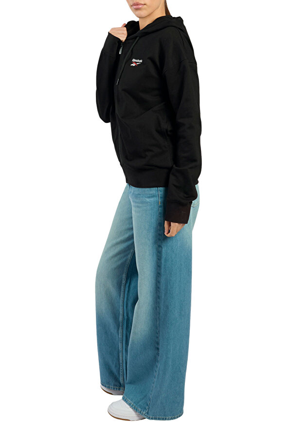 ID SMALL LOGO FULL ZIP HO BLACK Woman 449