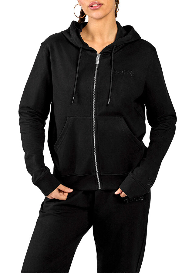 STUDDED LOGO FULL ZIP HOO BLACK Woman 449