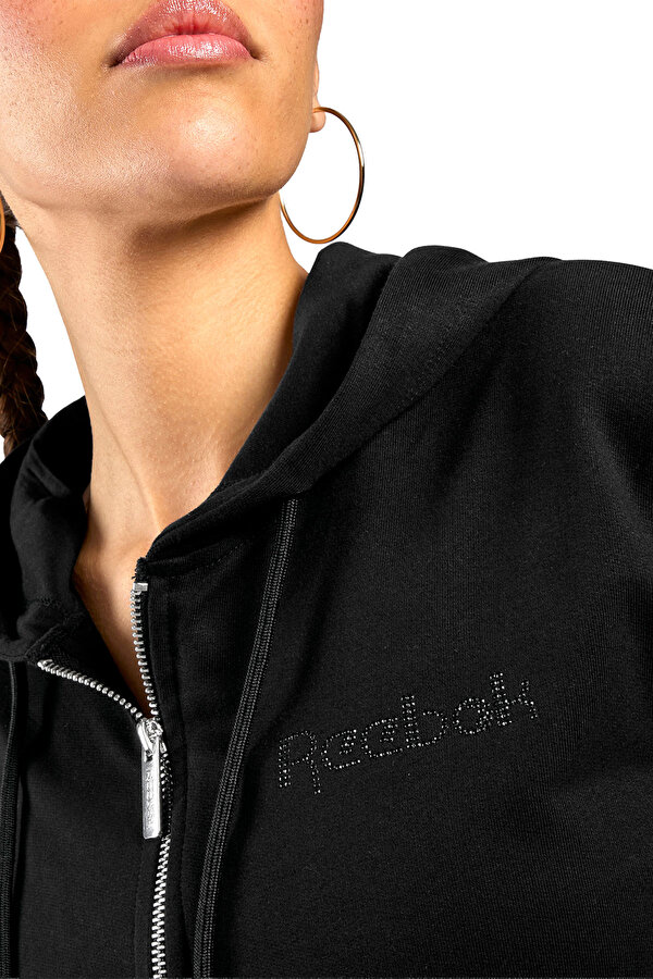 STUDDED LOGO FULL ZIP HOO BLACK Woman 449