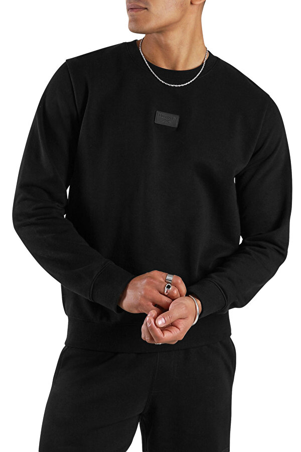 SILICONE BADGE CREW SWEAT BLACK Man 060