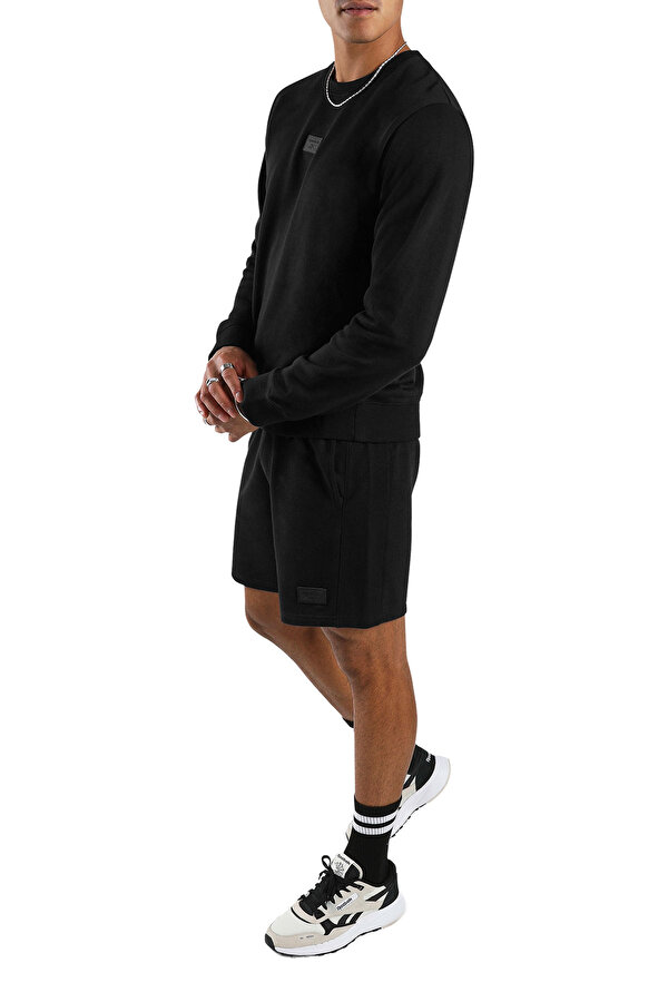 SILICONE BADGE CREW SWEAT BLACK Man 060