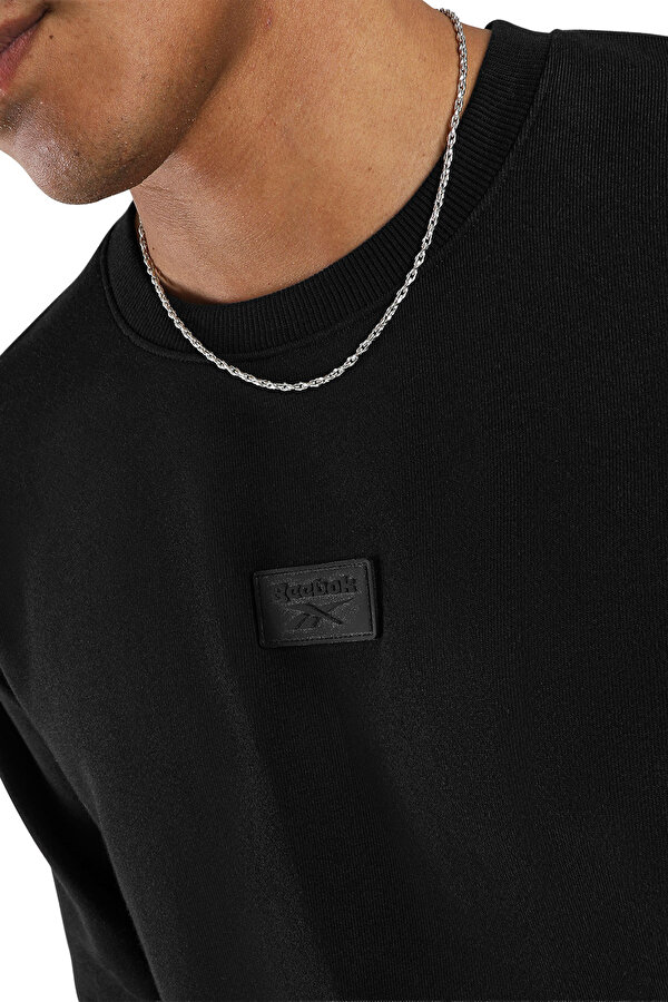 SILICONE BADGE CREW SWEAT BLACK Man 060