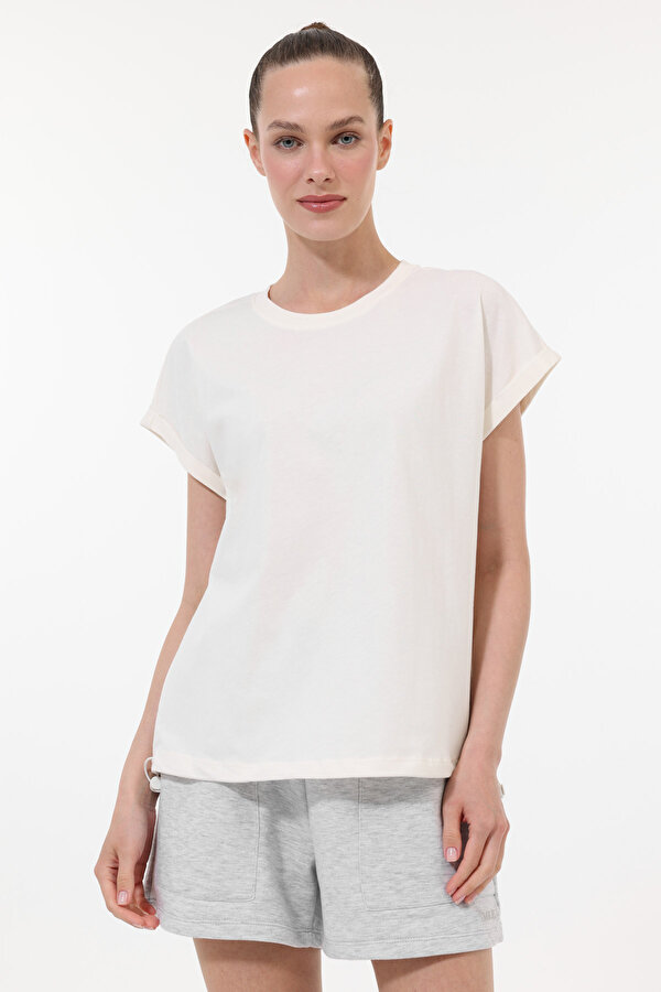 WL BINT 11BT217 5FX Ekru Kadın Kısa Kol T-Shirt - 2. Ürüne %50 İndirim