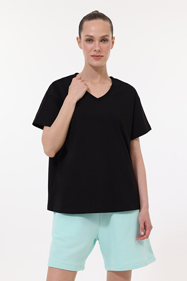 Kısa Kol T-Shirt Kadın Siyah WB 11ATHEN - 2. Ürüne %50 İndirim
